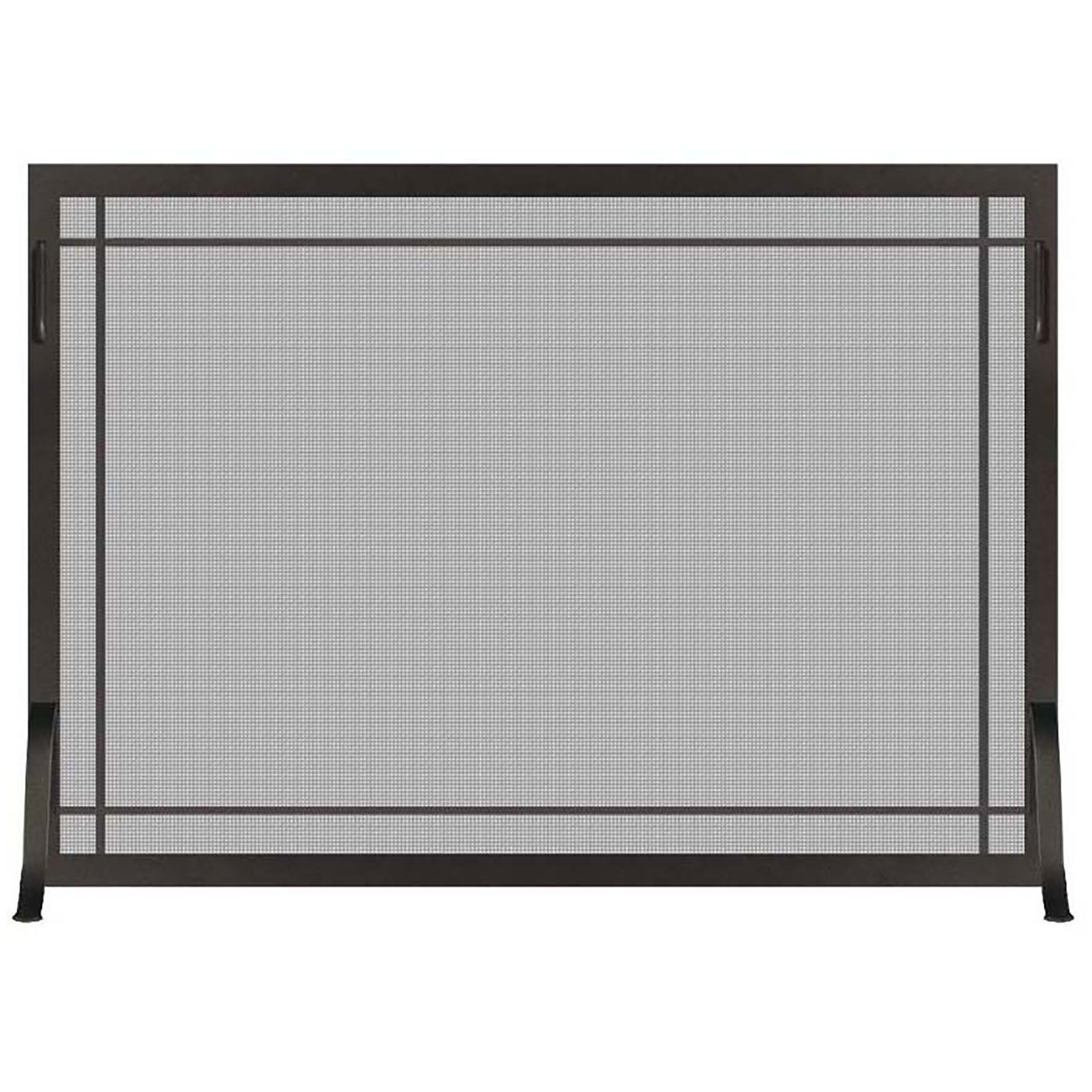 Steel Custom Single Panel Fireplace Screen - Carolina Window Pane