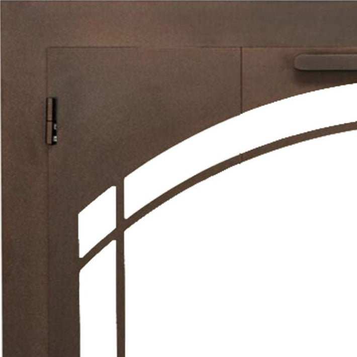 Steel Fireplace Glass Door Masonry & Zero Clearance - Carolina Arch Door with Window Pane - ExceptionalFire