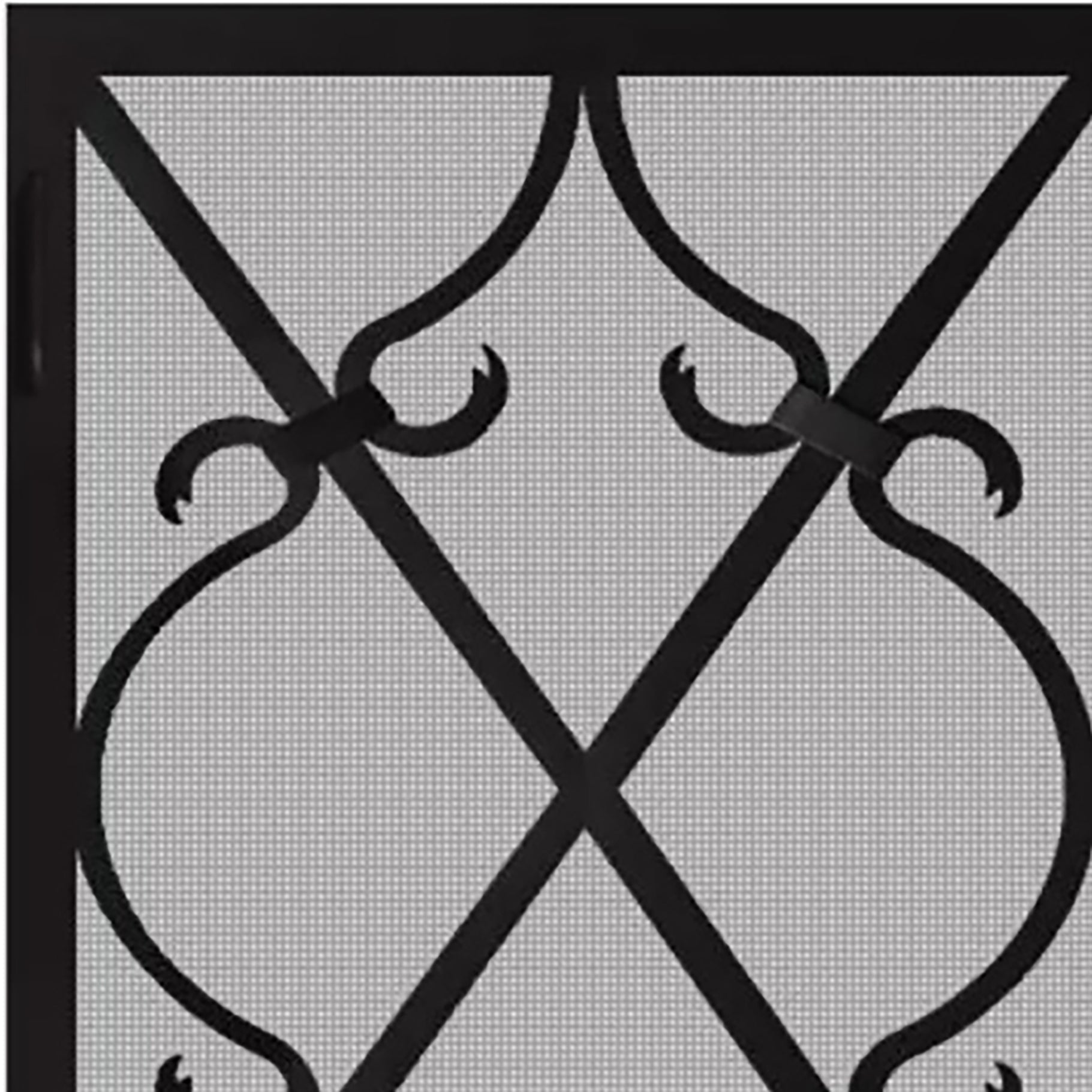 Steel Fireplace Screen Custom Made 21 Finishes Single Panel - Banded Scroll