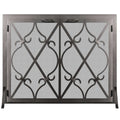 Steel Free Standing Screen with Doors Custom Made - Banded Scroll