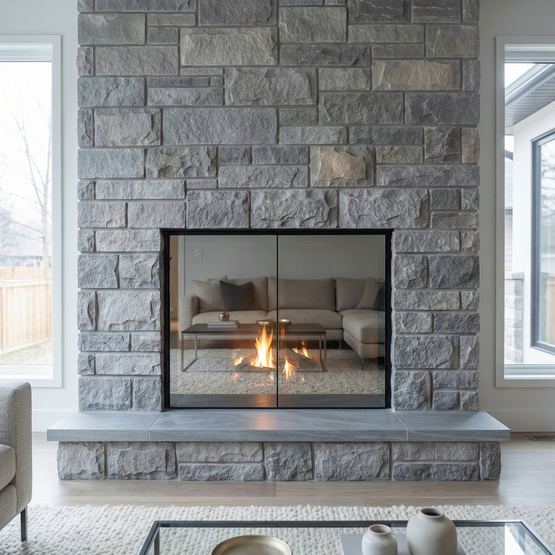 Odyssey - Masonry & Prefab Solar Reflective Fireplace Glass Doors | Custom