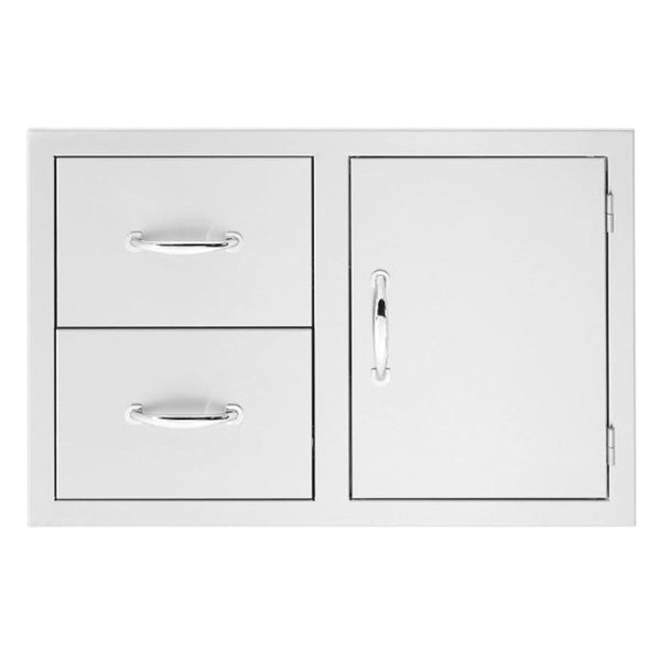 Summerset 42" stainless steel 2-drawer and access door combo for outdoor kitchens