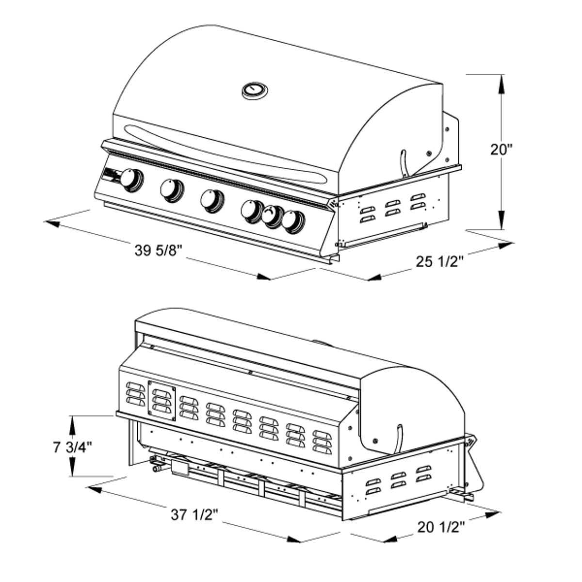 Summerset Sizzler Built-In Gas Grill - 40" - ExceptionalFire