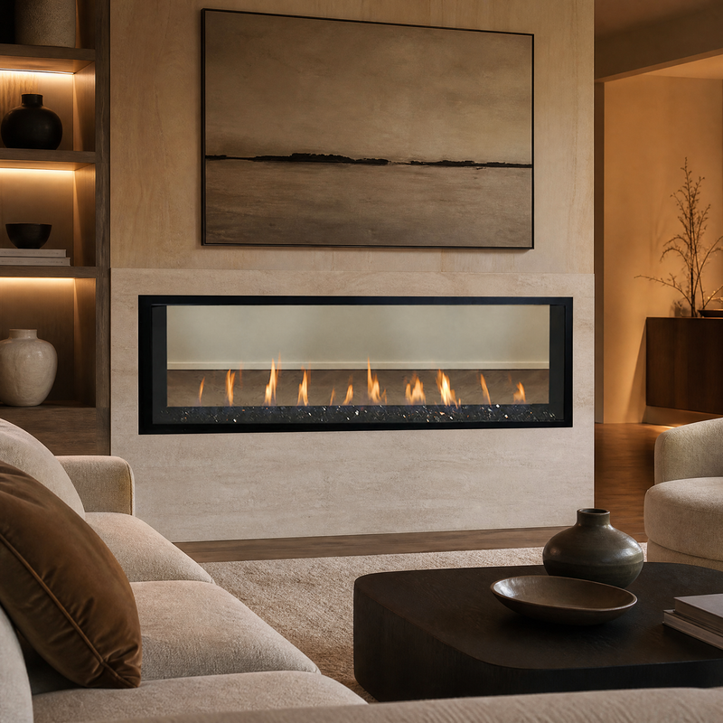 Superior DRL4000 48" See-Through Linear Direct Vent Gas Fireplace - Model DRL4048-ST — lifestyle