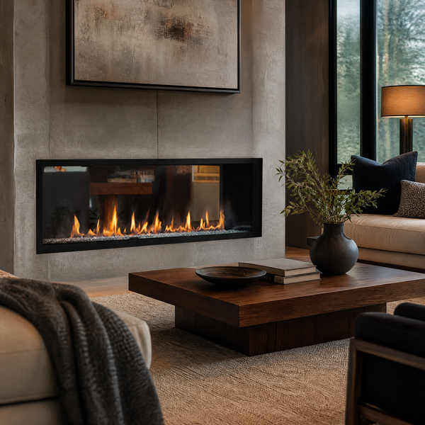 Superior DRL6000 60" See-Through Direct Vent Linear Gas Fireplace - Model DRL6060-ST — lifestyle