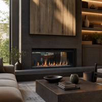 Superior DRL6000 84" See-Through Direct Vent Linear Gas Fireplace - Model DRL6084-ST — lifestyle