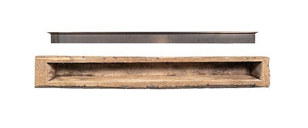 Tavern Timbered Beam Non-Combustible Mantel Shelf Fieldstone finish - ExceptionalFire