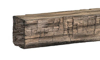 Tavern Timbered Beam Non-Combustible Mantel Shelf RIVER ROCK Finish - ExceptionalFire