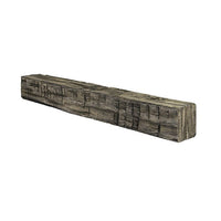 Tavern Timbered Beam Non-Combustible Mantel Shelf RIVER ROCK Finish - ExceptionalFire