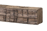 Tavern Timbered Beam Non-Combustible Mantel Shelf RIVER ROCK Finish - ExceptionalFire