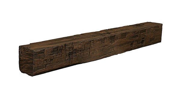 Tavern Timbered Beam Non-Combustible Mantel Shelf TOASTED RYE Finish - ExceptionalFire