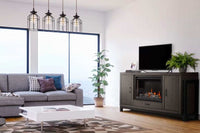 Franklin Electric Mantel with Cineview 30" electric firebox and wood grain media console