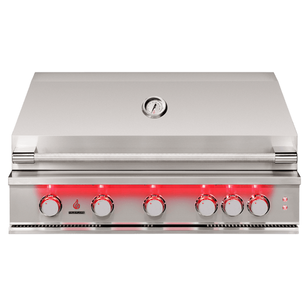 TrueFlame 40 Inch Built-In Stainless Steel Grill with LED lighting and heat zone separators