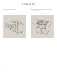 Manufacturer cart assembly illustration: attaching the griddle to its matching cart