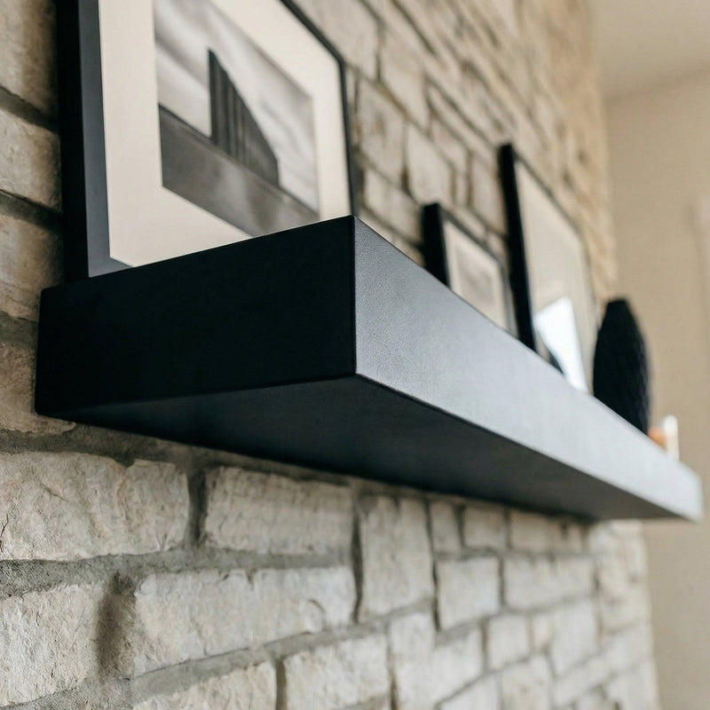 In-Stock Steel Mantel Shelf | Matte Black, Non-Combustible | Ships in 48 Hours
