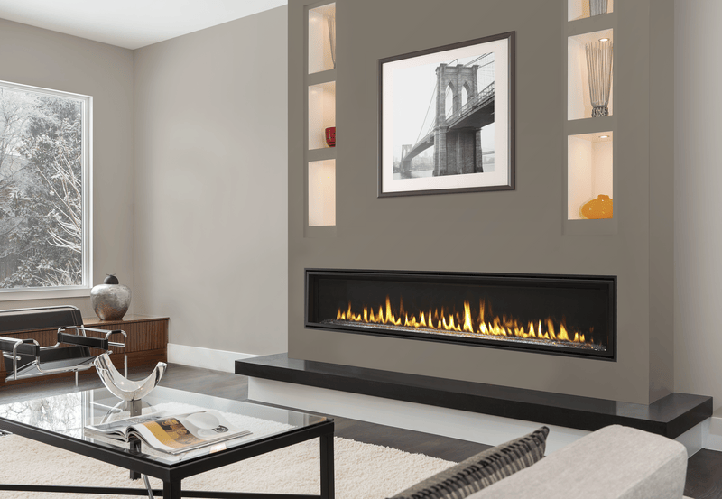 Majestic Echelon II 72 linear gas fireplace lifestyle shot