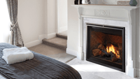 Heat & Glo 8KL 42 Direct Vent Traditional Gas Fireplace (Tranquil Greige Herringbone Interior) | Model 8KL-TG