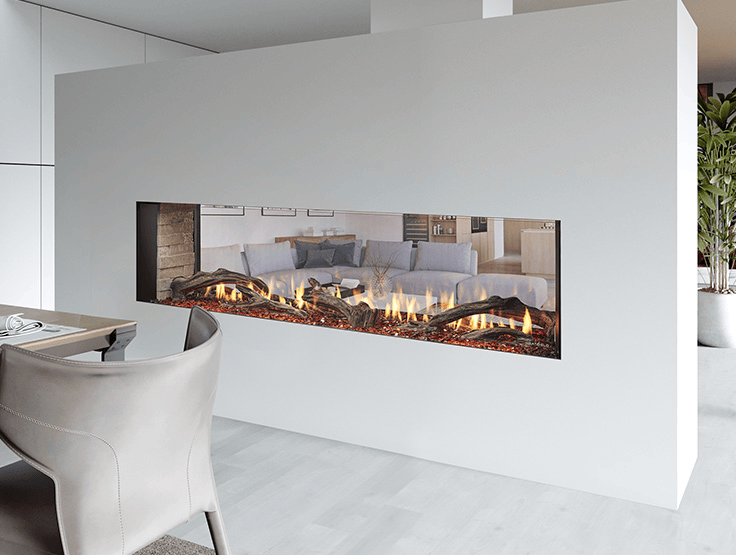 Heat & Glo Primo II 72 See-Through Direct Vent Linear Gas Fireplace | Model PRIMO-II-72ST