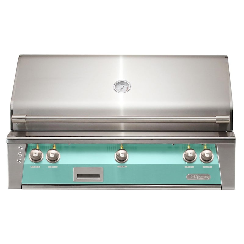 Alfresco ALXE 42-Inch Built-In Natural Gas Grill With Rotisserie in Light Green