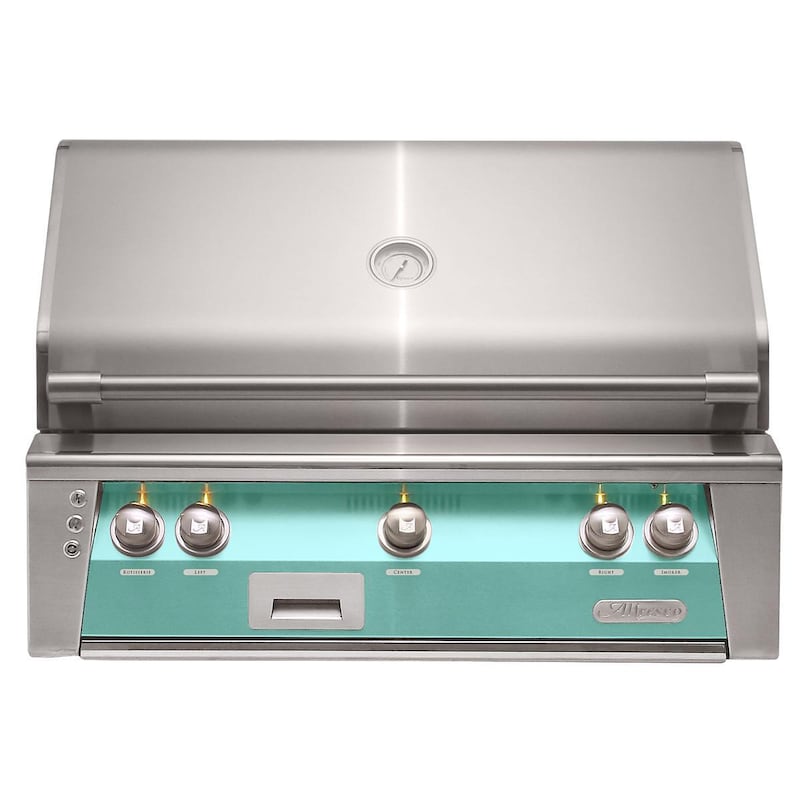 Alfresco ALXE 36-Inch Built-In Natural Gas Grill With Rotisserie in Light Green