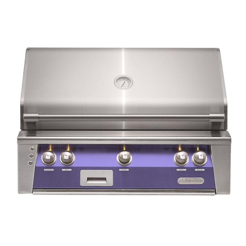 Alfresco ALXE 36-Inch Built-In Natural Gas Grill With Rotisserie in Blue Lilac
