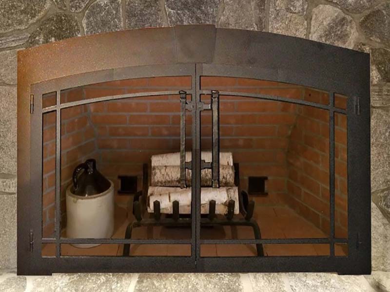 Steel Fireplace Glass Door Masonry - Buckingham Arch - ExceptionalFire