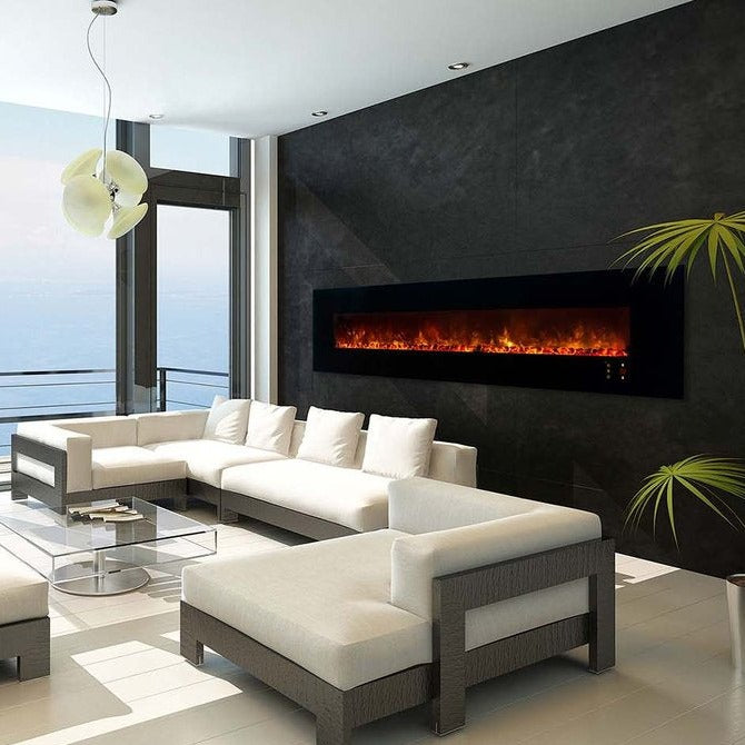Modern Flames Ambiance 100'' Wall Mount Electric Fireplace AL100CLX2-G - ExceptionalFire