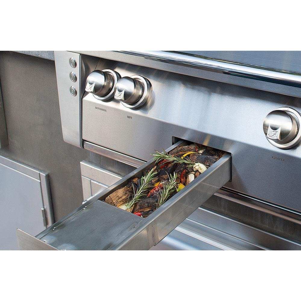 Alfresco ALXE 42-Inch Built-In Natural Gas Grill With Rotisserie in Jet Black Gloss - ExceptionalFire