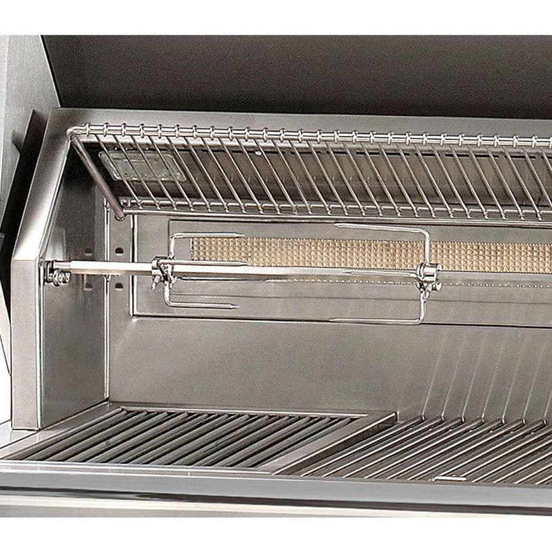 Alfresco ALXE 42-Inch Built-In Natural Gas Grill With Rotisserie in Raspberry Red - ExceptionalFire