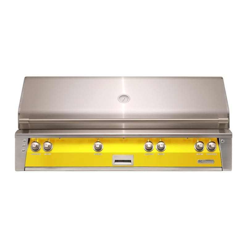 Alfresco ALXE 56-Inch Built-In Natural Gas All Grill With Sear Zone And Rotisserie in Traffic Yellow ExceptionalFire