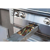 Alfresco ALXE 56-Inch Built-In Natural Gas Deluxe Grill With Rotisserie And Side Burner in Signal White Matte