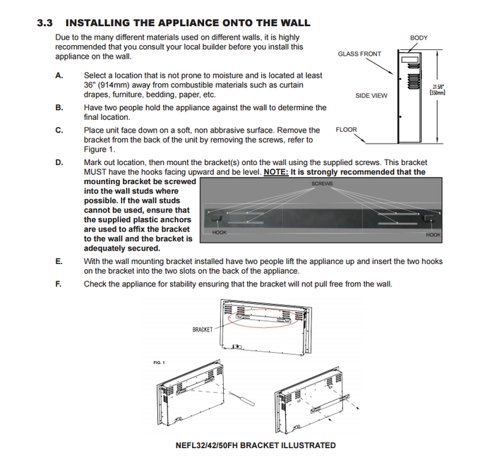 Napoleon NEFL32FH Linear Wall Mount Electric Fireplace, 32" - ExceptionalFire