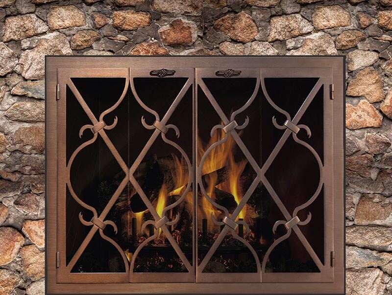 Banded Scroll - Masonry & Prefab Fireplace Glass Doors - ExceptionalFire