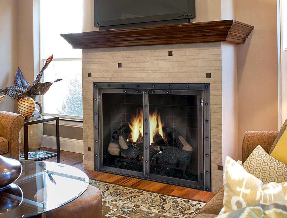 Black Rock - Masonry & Prefab Fireplace Glass Doors - ExceptionalFire