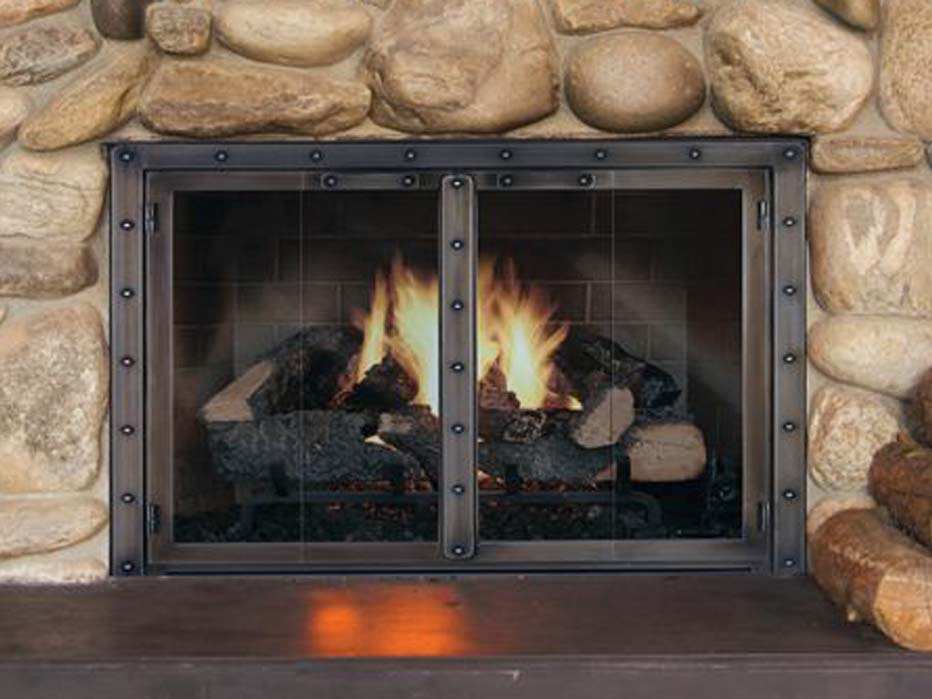 Black Rock - Masonry & Prefab Fireplace Glass Doors - ExceptionalFire