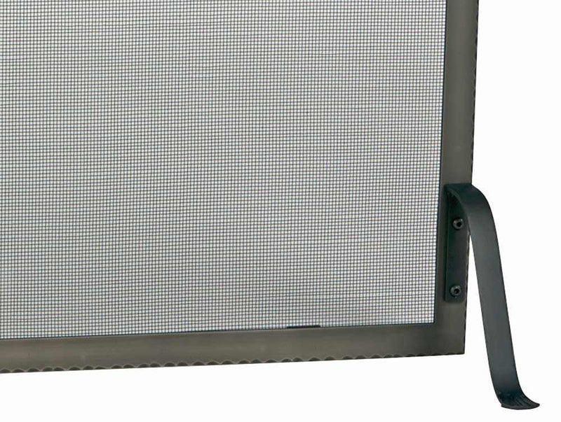 Custom Made Single Panel Fireplace Screen - Hammered Edge - ExceptionalFire