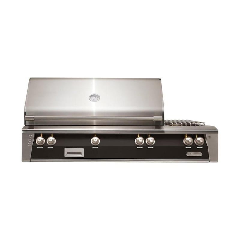 Alfresco ALXE 56-Inch Built-In Natural Gas Deluxe Grill With Rotisserie And Side Burner in Jet Black Matte