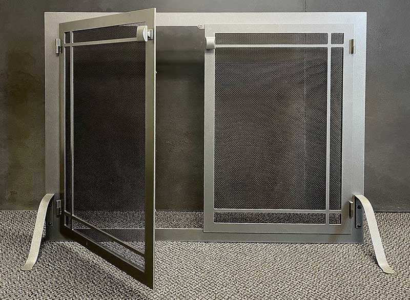 Fireplace Screen with Operable Doors Custom Size 21 Finishes - Carolina - ExceptionalFire