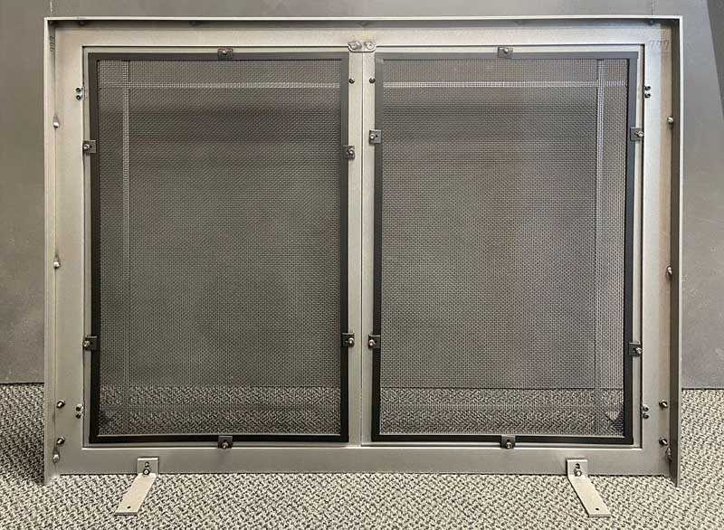 Fireplace Screen with Operable Doors Custom Size 21 Finishes - Carolina - ExceptionalFire