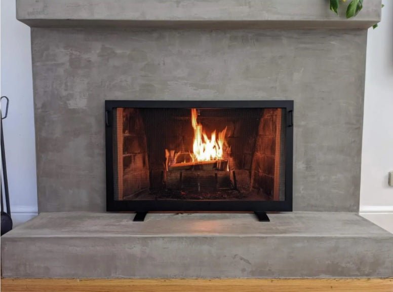 Simple Fireplace Screen Handmade to Fit Your Fireplace by Design Specialties Carolina - ExceptionalFire