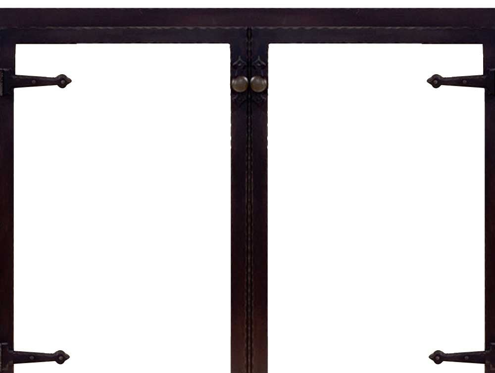 Steel Fireplace Glass Door Masonry & Zero Clearance - Hammered Edge - ExceptionalFire