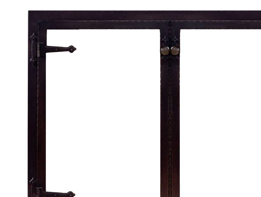 Steel Fireplace Glass Door Masonry & Zero Clearance - Hammered Edge - ExceptionalFire