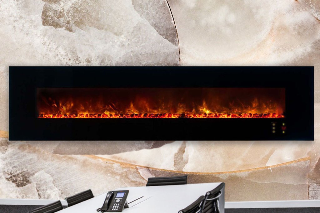 Modern Flames Ambiance 100'' Wall Mount Electric Fireplace AL100CLX2-G - ExceptionalFire
