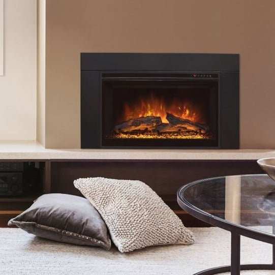 Modern Flames ZCR 2 Series 32" built-in electric firebox insert with realistic LED flames and contemporary design in living room setting