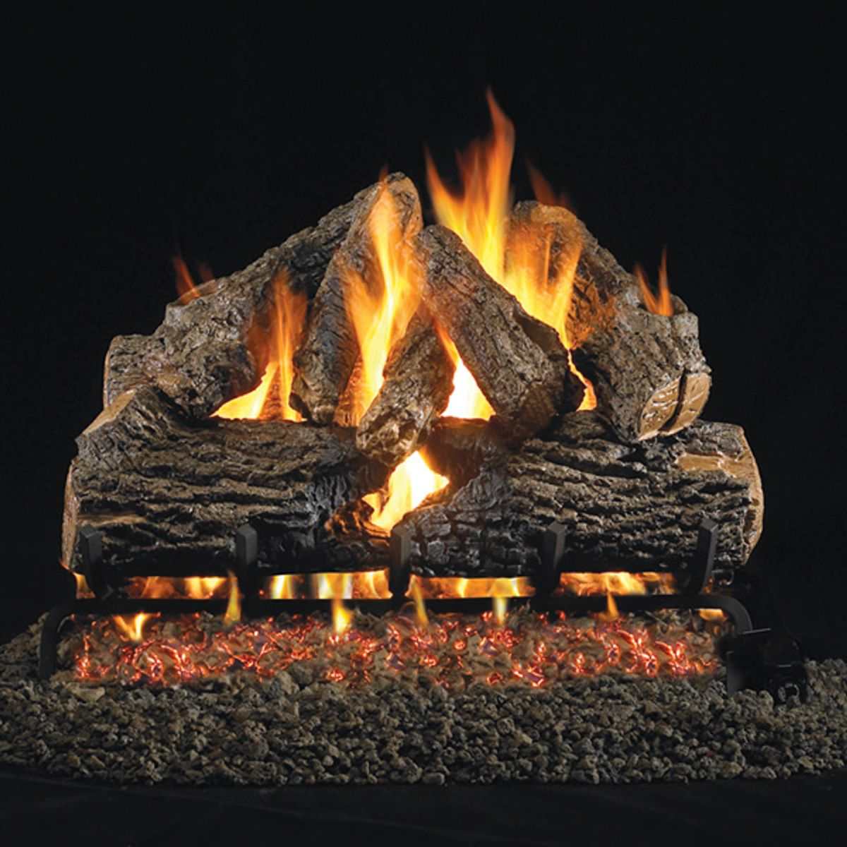 Peterson Real Fyre Charred Oak Vented Gas Log Set - ExceptionalFire