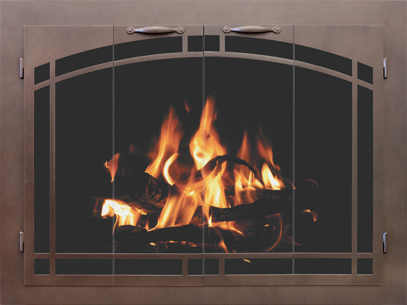 Sierra Arch Pane - Custom Steel Masonry & Prefab Fireplace Doors