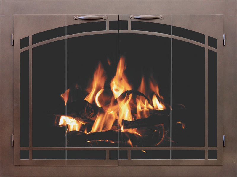 Sierra Arch Pane - Custom Steel Masonry & Prefab Fireplace Doors