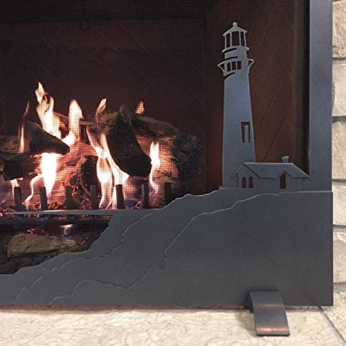 Steel Custom Single Panel Fireplace Screen Carolina Coastal- Custom Size - ExceptionalFire