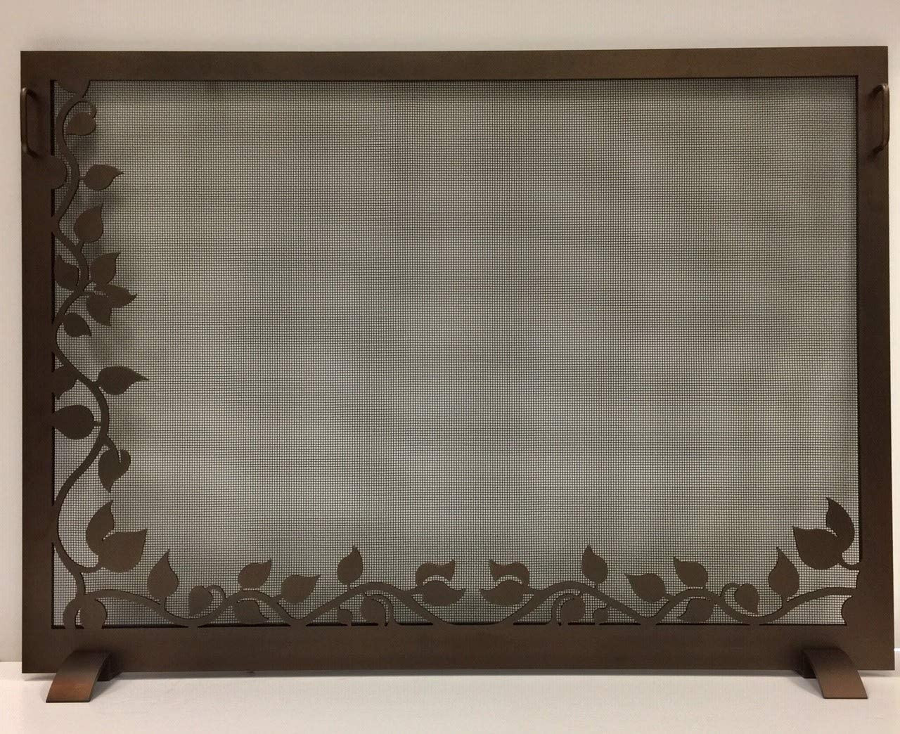 Steel Custom Single Panel Fireplace Screen Carolina Ivy - Custom Size - ExceptionalFire