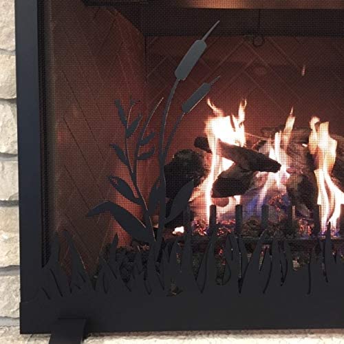 Steel Custom Single Panel Fireplace Screen Carolina Pond- Custom Size - ExceptionalFire